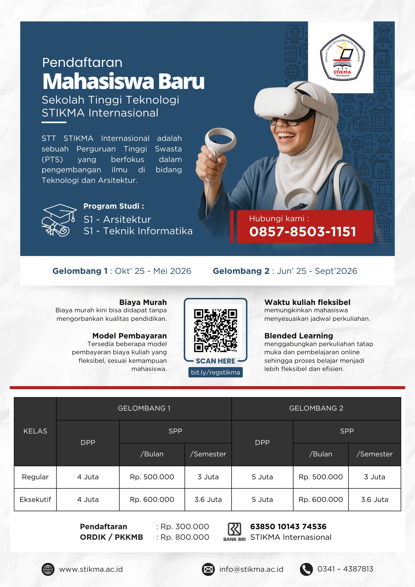 PENDAFTARAN GELOMBANG 1 – STT STIKMA INTERNASIONAL | TAHUN 2026